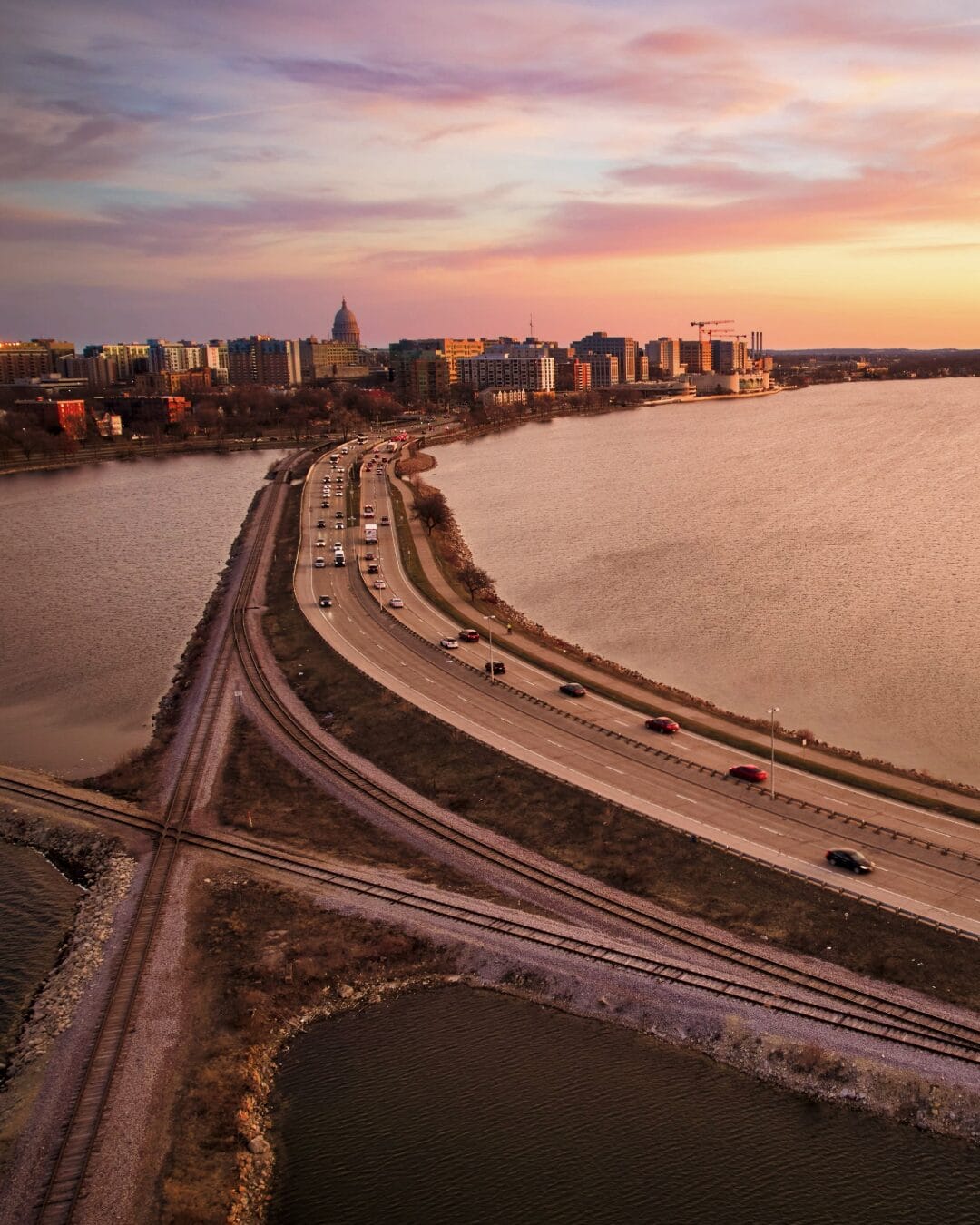 Lake drive into Madison